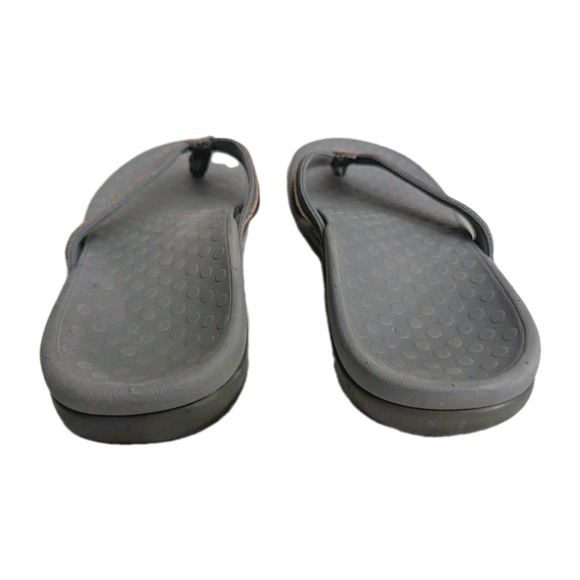 Vionic Women's Tide Flip Flop Sandal Athletic Pewter Metallic Leather Gray Sz 7 - Picture 5 of 8